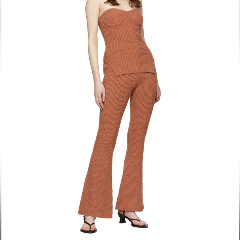 NWT Helmut Lang Brown Ribbed Knit Boucle Lounge Pants - S